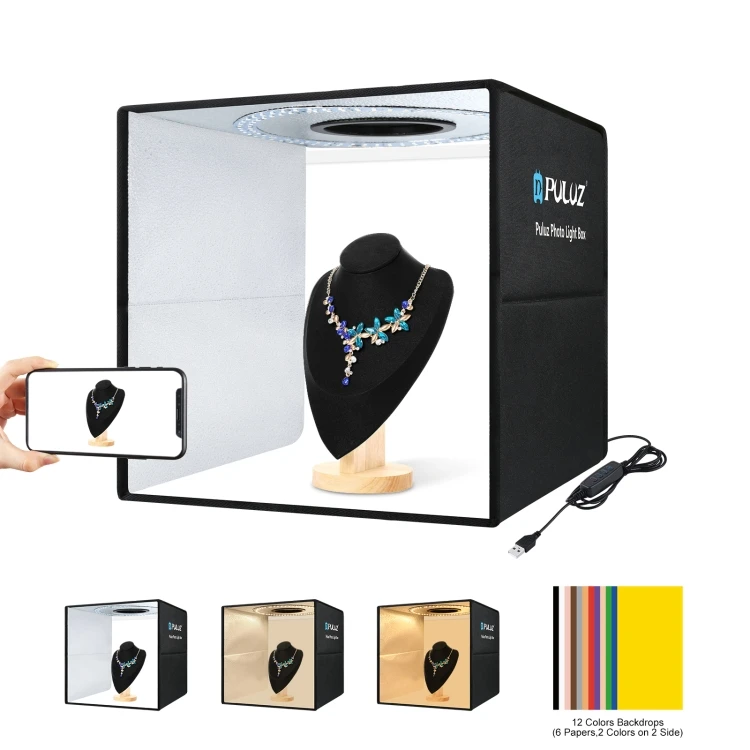 New Arrivals Photo Box PULUZ 40cm USB Portable Photo Studio Light Box Photography with 12 Colors Backdrops Accessories