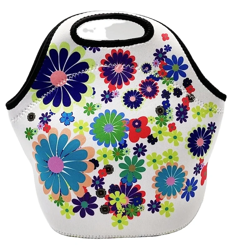 Thick Reusable Neoprene Lunchbox Insulated Thermal Lunch Tote Bag with Zipper for Adults