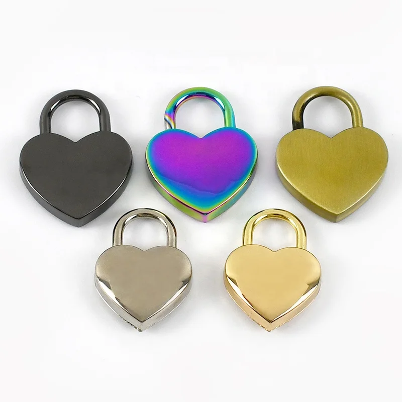 MeeTee BF946 25*34mm Heart-shaped Lock Handbag Hardware Accessories Keyless Decorative Lock High Quality Zinc Alloy Spring Lock