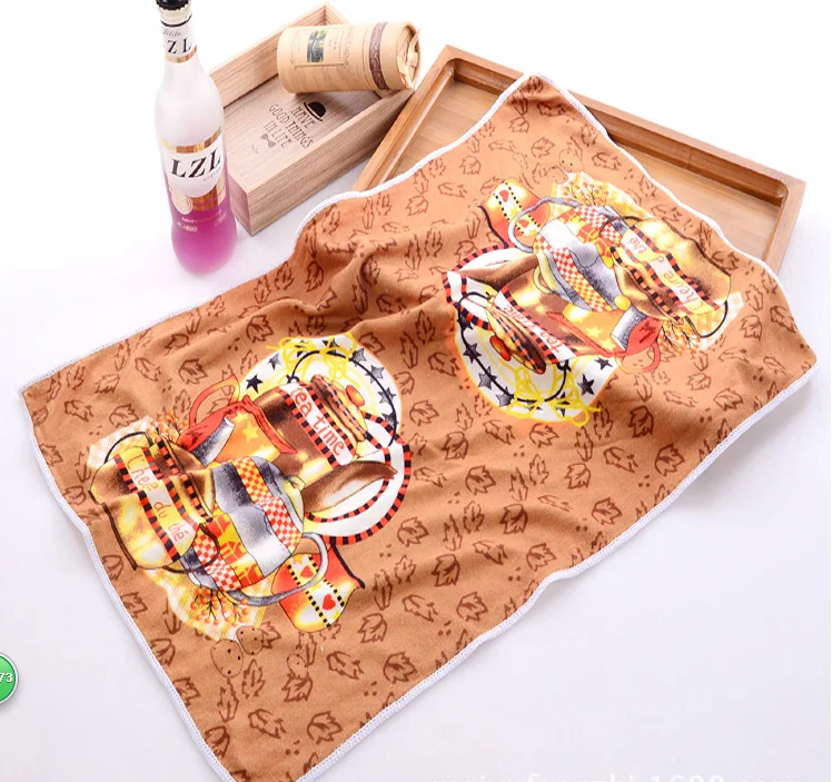 Wholesale High End Microfiber  Cleaning Towel Washing Kitchen Towel  Microfiber Fabric Plain Printed Napkin