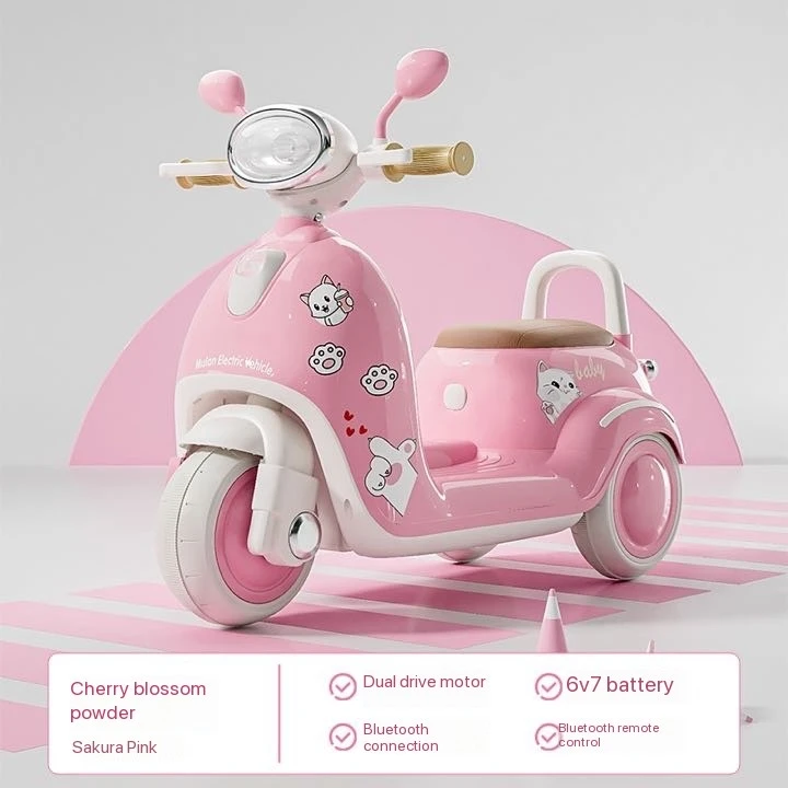 Hot-selling cartoon electric three-wheeled motorcycle charging remote control electric toy car for boys and girls