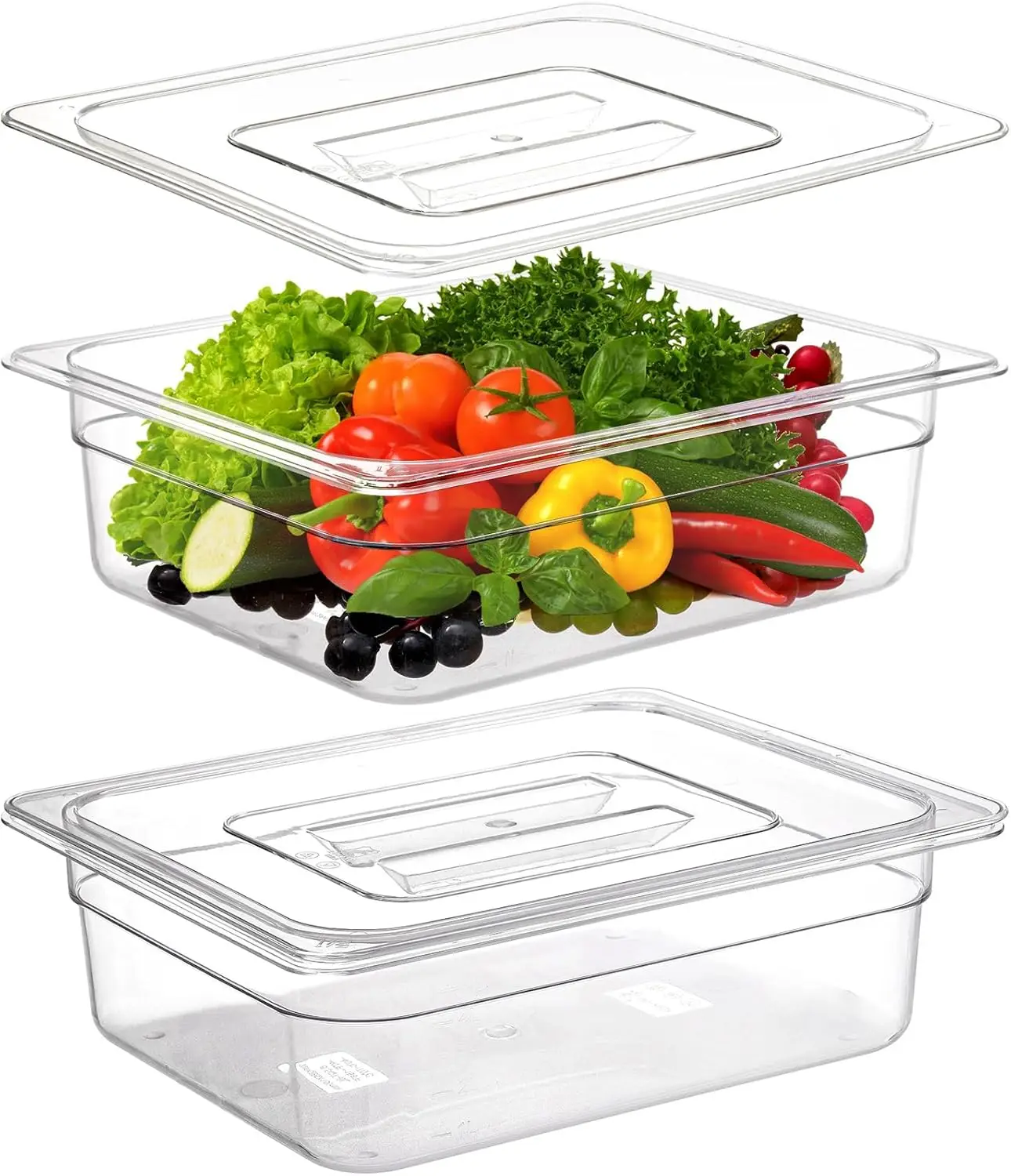 zhongte New Design Kitchenware Approval Pc Polycarbonate Gn Food Pan All Size Food Pan Set Gastronorm Tray For Buffet Hotel