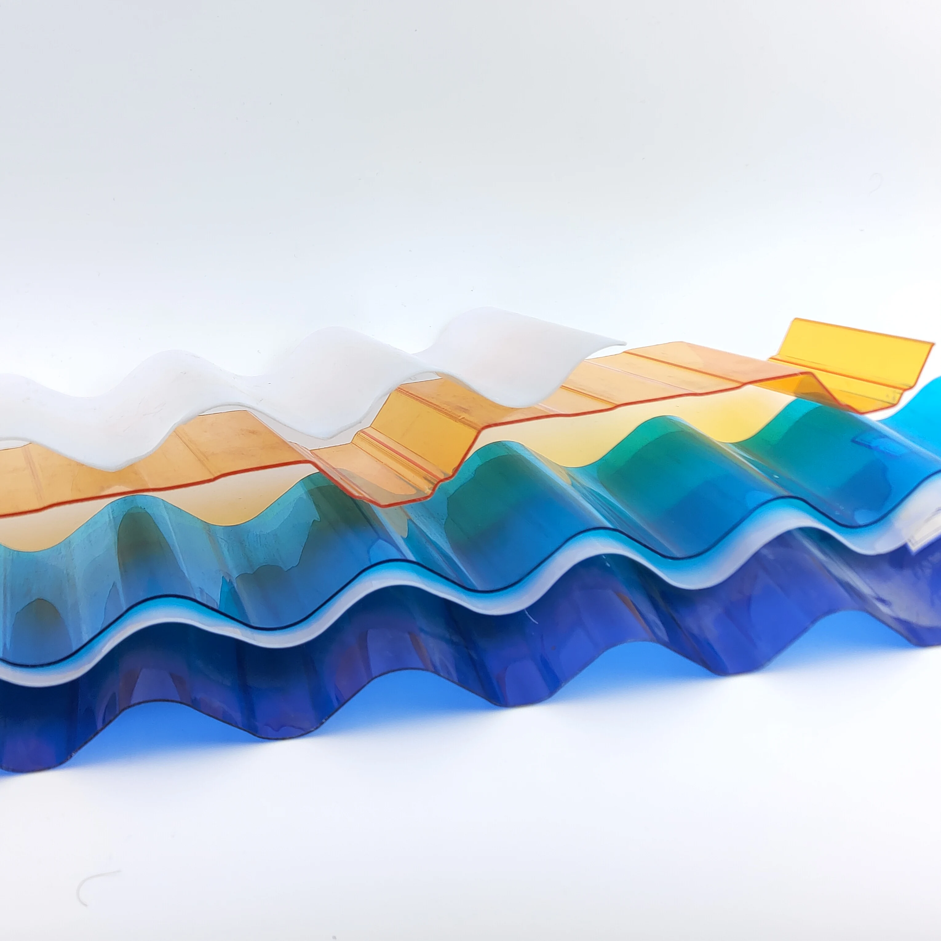 Прозрачные гофрированные пластиковые плоские кровельные листы из поликарбоната для теплиц