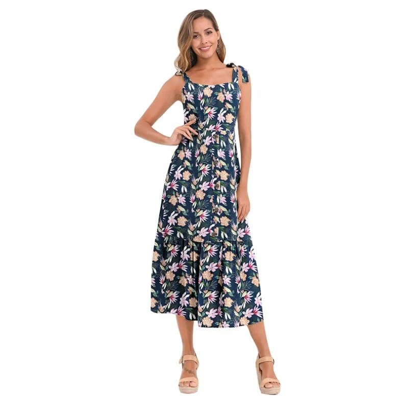 
Ladies Boutique Dresses Clothing 2020 Floral Print Women Cloth Dress 