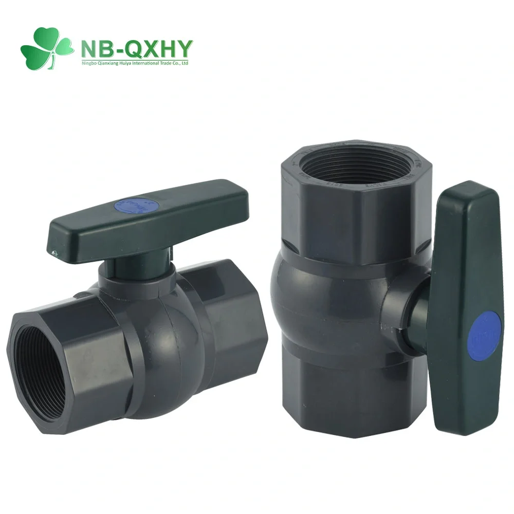 High Quality Dark Green Long Handle Threaded PVC Plastic Octagonal Ball Valve