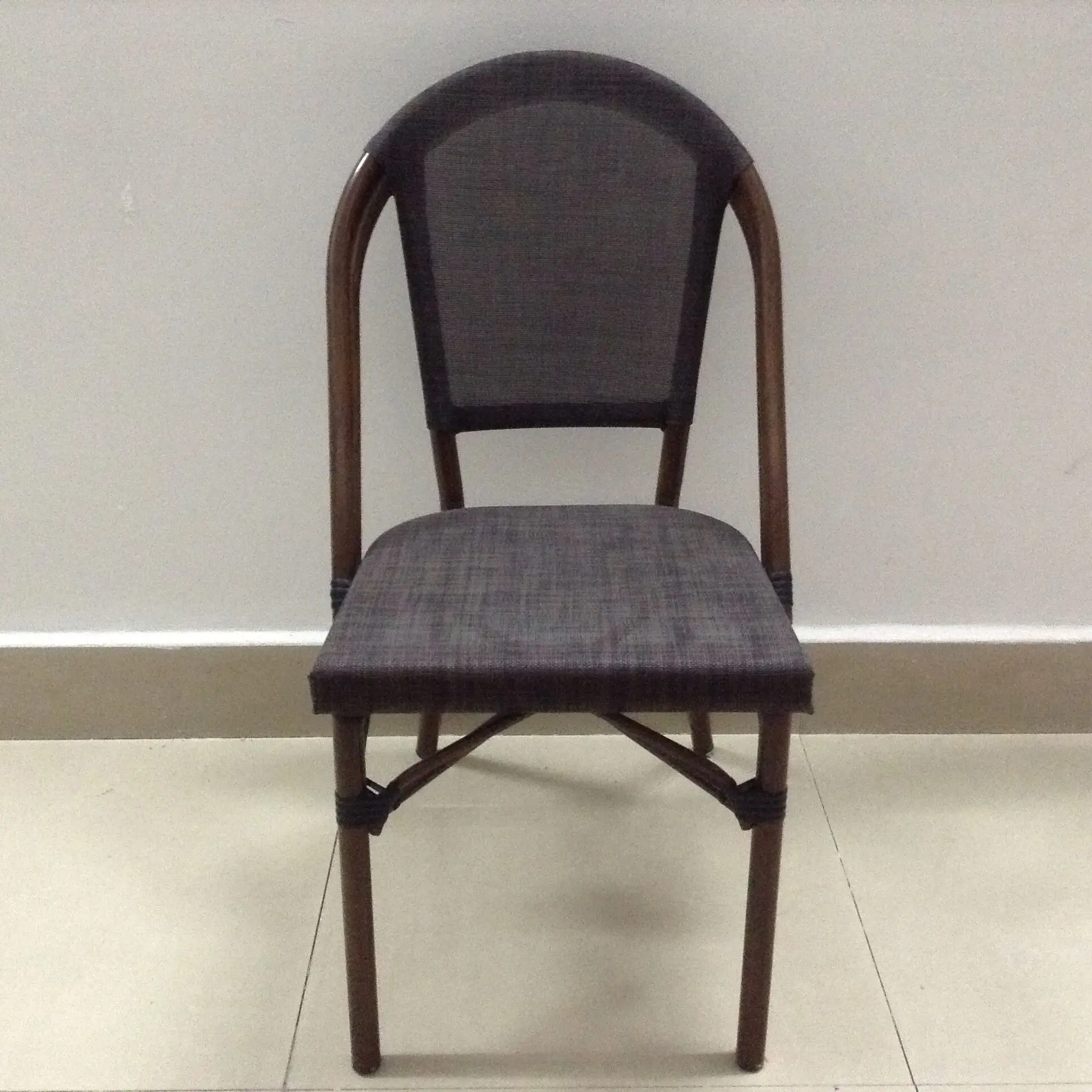 French style garden PE rattan wicker aluminium outdoor bamboo garden chair