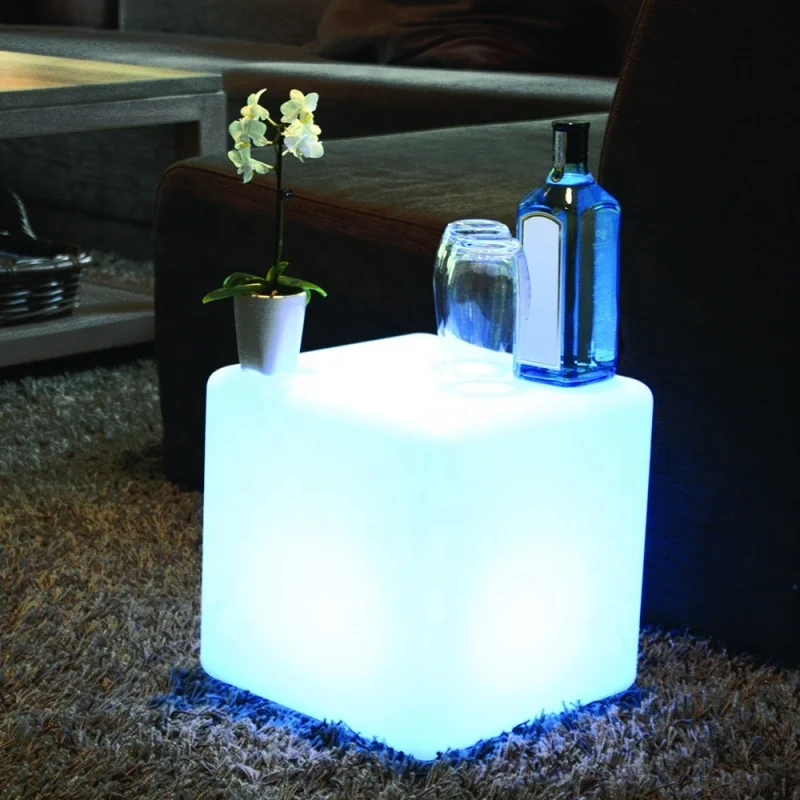 High Quality Outdoor Decor Led Cube Chair Table Cube Seat
