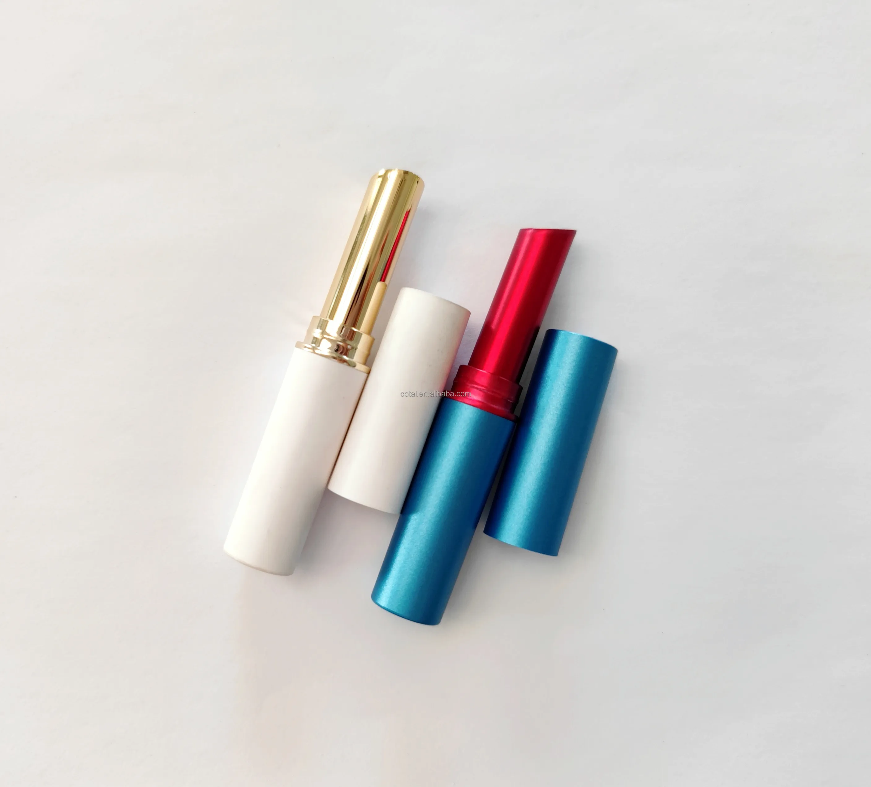 White cosmetic packaging lip balm small slim lipstick tube container