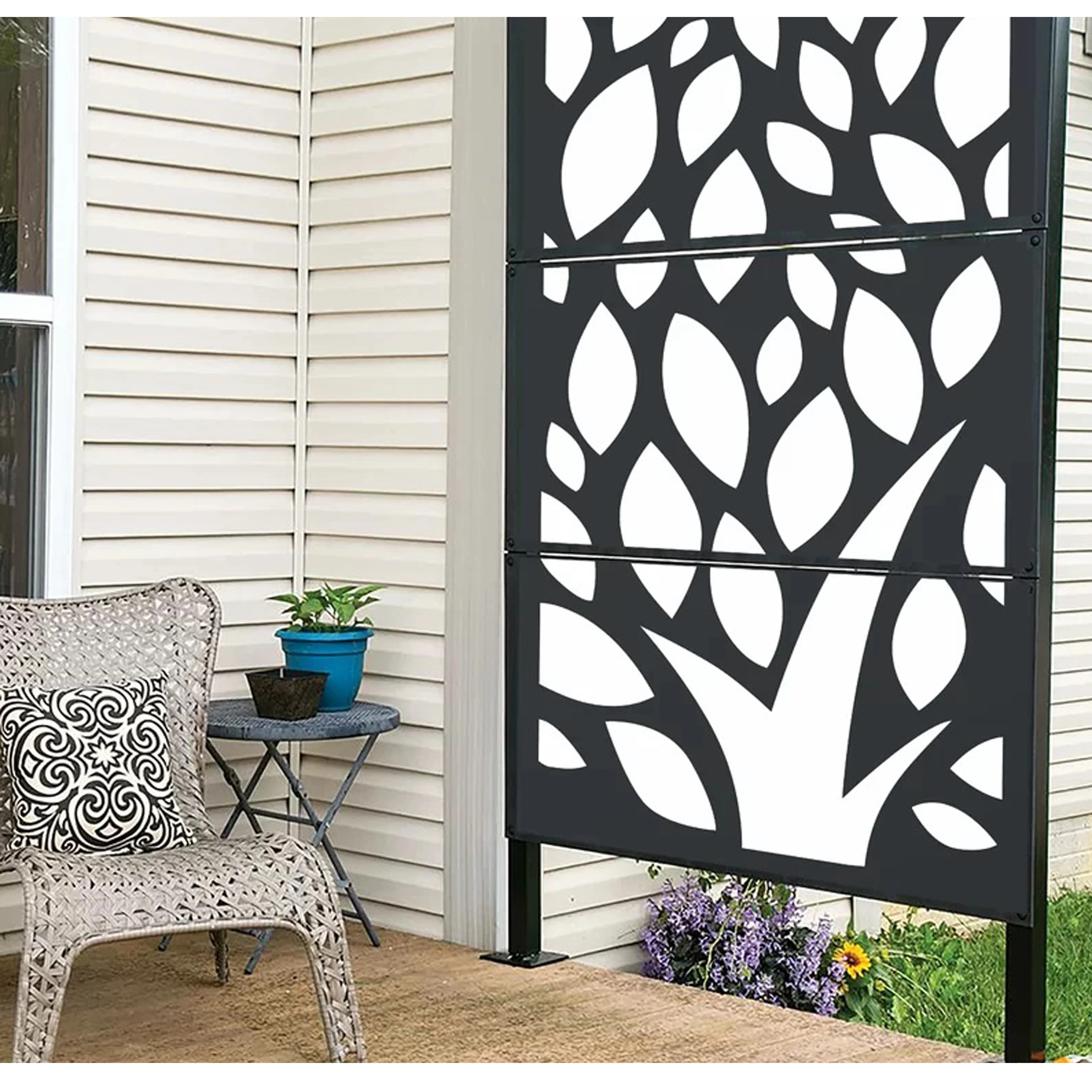 Decorative Aluminum Private black aluminum fence Garden Fence