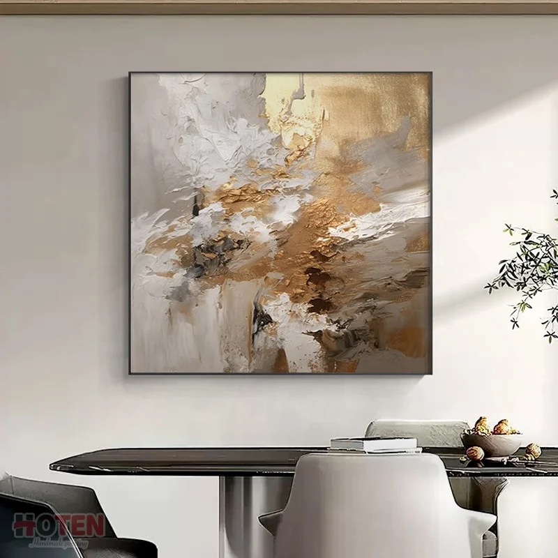 Handmade Oil Paintings Heavy Texture Artworks Modern Design Decorative Canvas Dark Abstract Art Wall