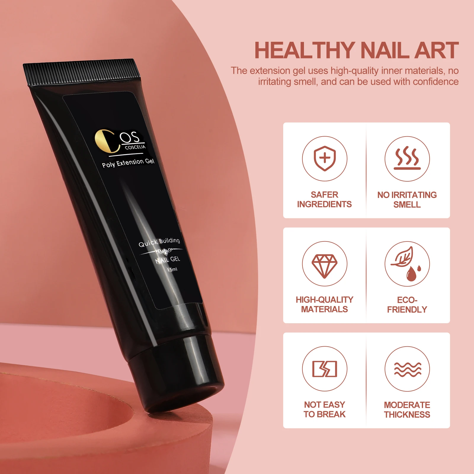 Nail acrylic quick extension gel polish supplies oem 4pcs 15ml  Starter Kit COSCELIA Poly Nail Gel Set for Nails Art