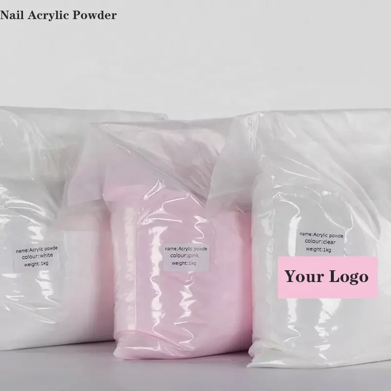 1KG/Bag Beauty Top Polymer Powder 1KG Bag Nail Clear Pink White Bulk Nail Acrylic Powder