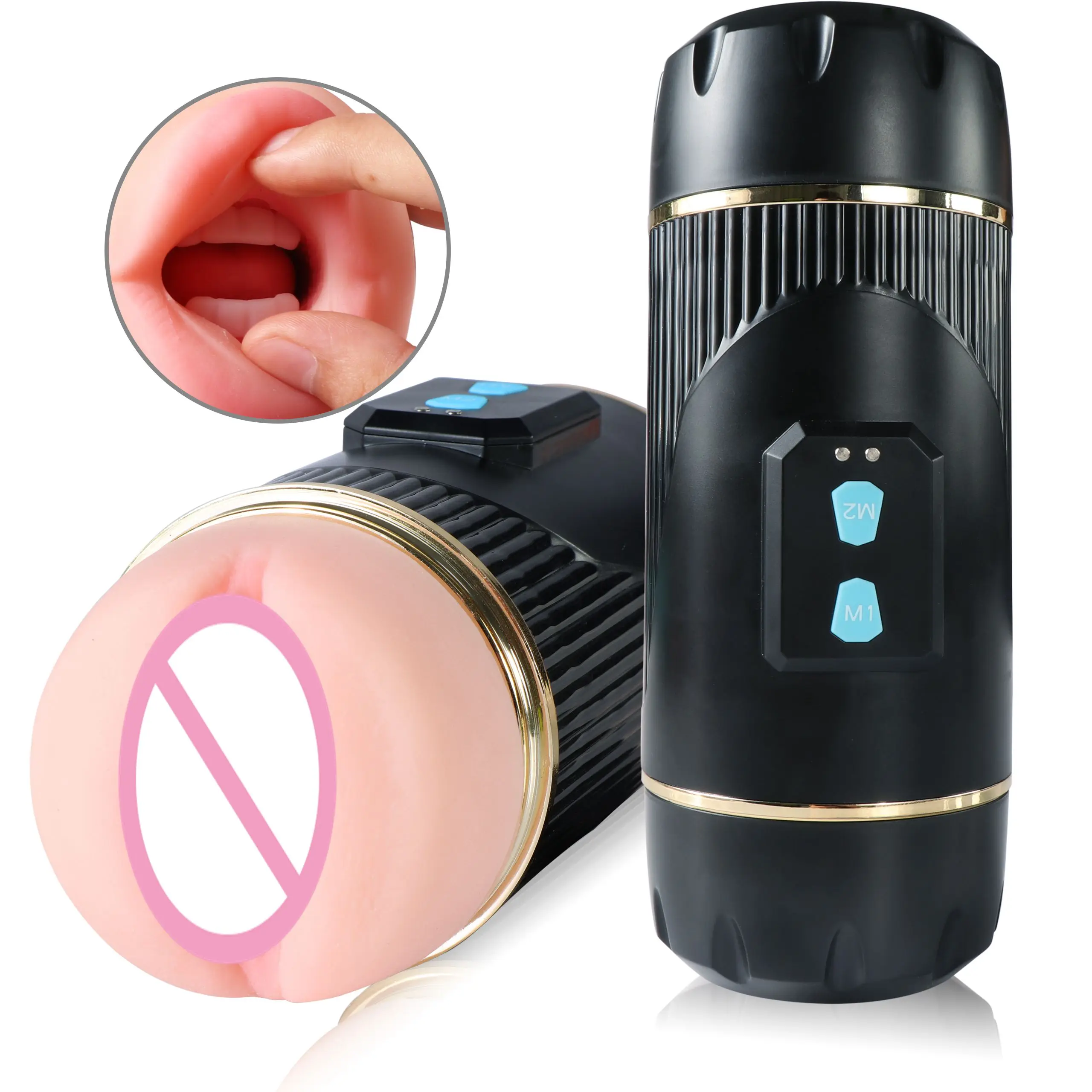 Juicy Lamour 0.71Kg 2 In 1 Vibrating Oral And Vagina Masturbator For Man Blow Job Machine Sex Toys For Men