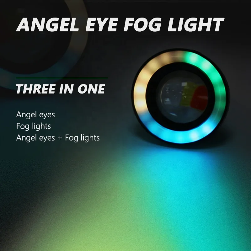 Universal Car Led Light CARCOB Angel Eyes Fog Light Halo Ring Dream Color 2.5 inch 3 inch 3.5 inch For Toyota Honda Nissan Kia