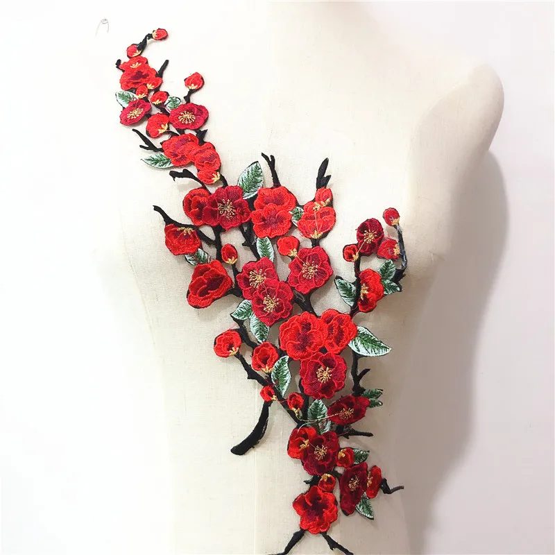 5 color in stock  Flower Applique Big Plum Blossom Small Slice of Plum Blossom Iron On Patch
