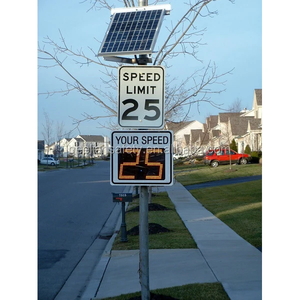 Solar powered wireless Warning Road Safety and Remind Driver Slow Down the Speed Solar Flashing LED Traffic Sign