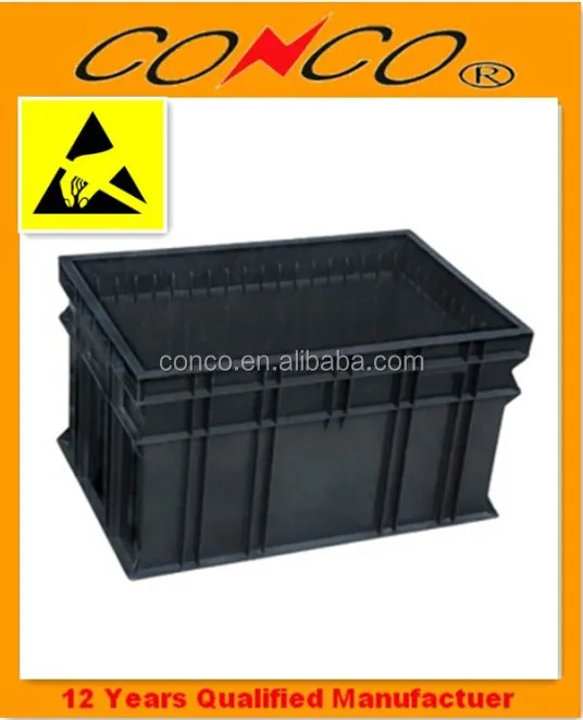 CONCO Anti static Esd Tote Box with Divider Conductive Plastic storage Bin