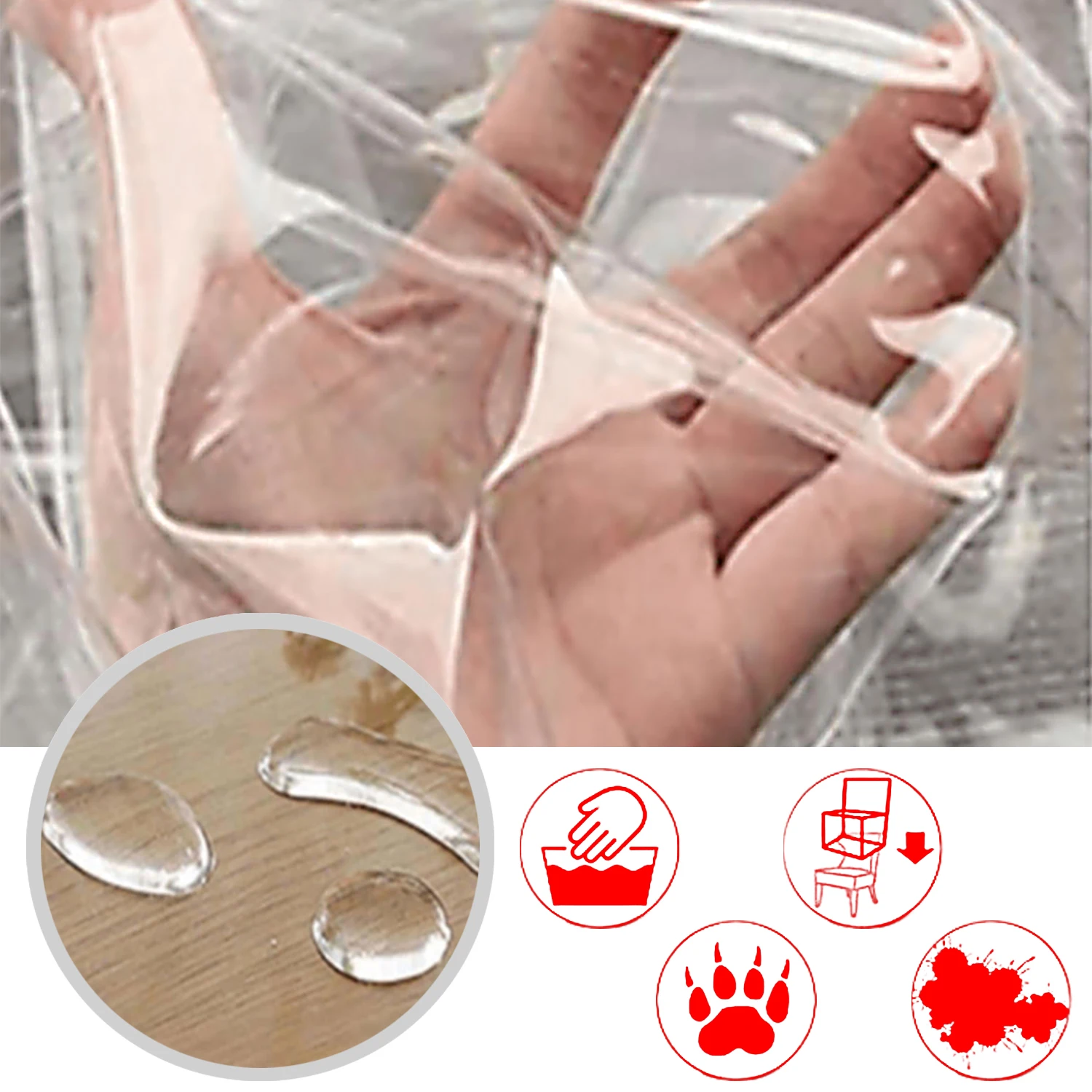 Water- and Dust-Free PVC Clear Plastic Chair Covers Waterproof Protective Protectors for Dining Chairs for Parties