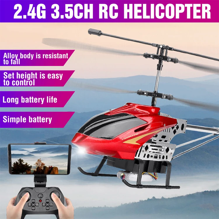 Factory Cheap Price Blue/Red Color Mini Size Kids RC Radio Control Helicopter Aircraft Toy With 4K Camera Drone