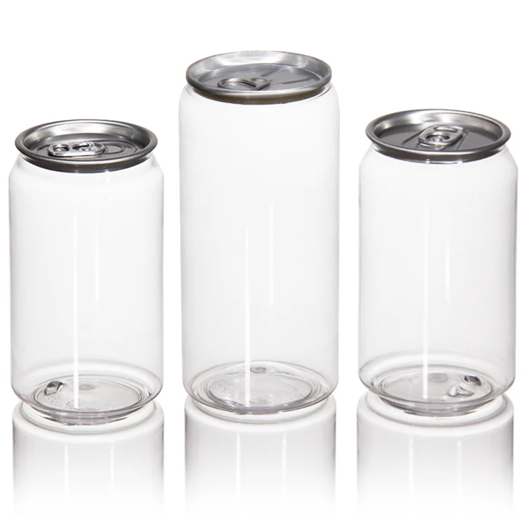 Customized Silk Printing Wholesale BPA Free Highly Sealing Transparent 250ml 330ml 500ml Plastic Beer Cans