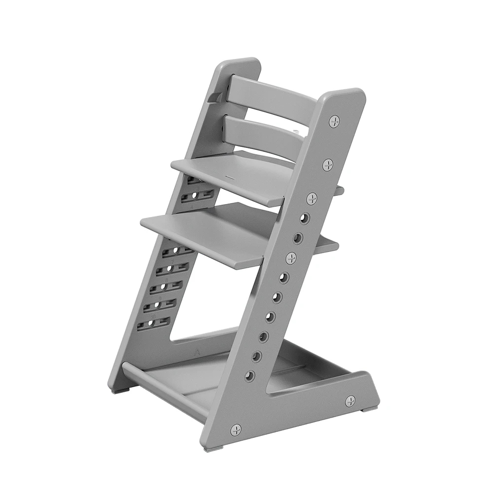 Hot selling Wooden Baby Feeding Chair With Adjustable Foot And Seat Plate Foldable Toddler High Chair For Dining