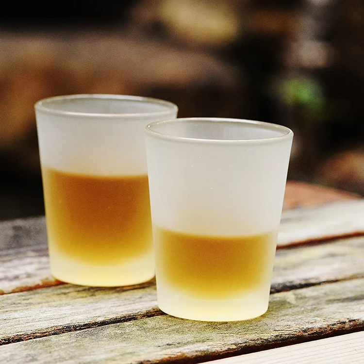 frosted glassware sublimation tequila shot glasses custom vodka glass tumbler glasses frosted shot glass