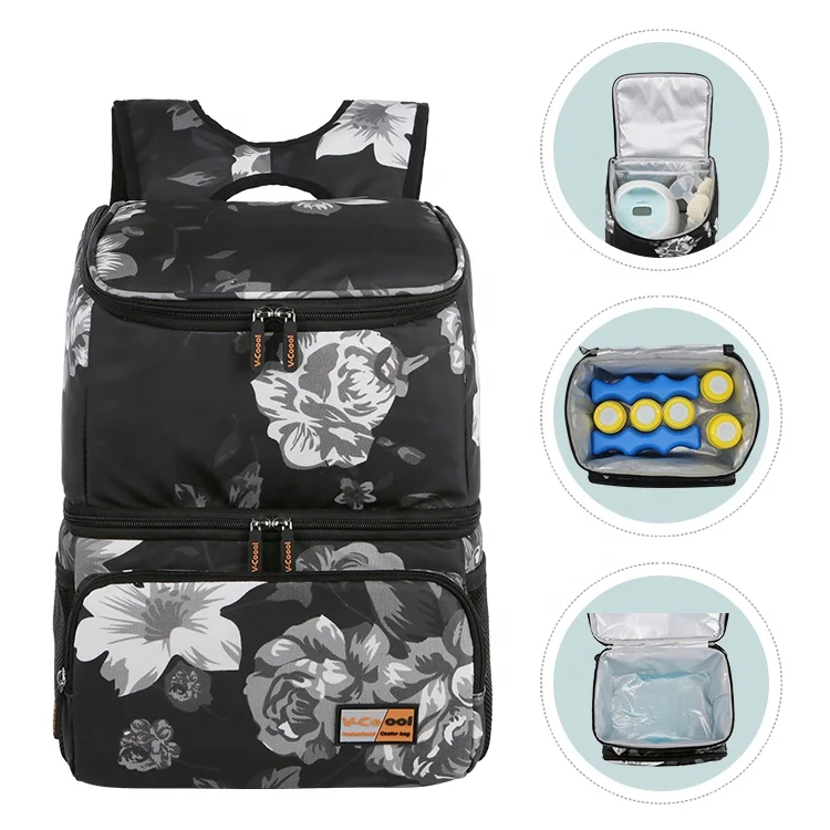 
V-Coool high quality big size breast milk transport backpack bag insulated cooler bag 