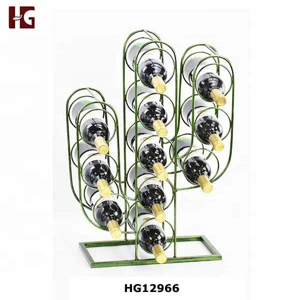 Cactus  Frame Metal 5 Pack Bottle Carrier & Wine Racks