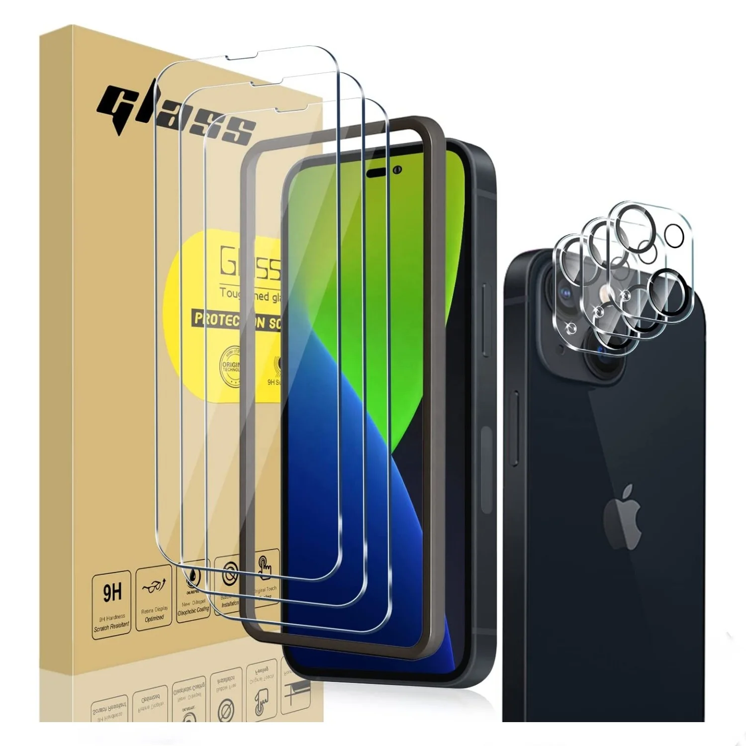 Japan Market 2Pack 3Pack 9H Full Glue 9H 2.5D Clear Anti Blue Light Tempered Glass Film Screen Protector for iPhone 12 13 14
