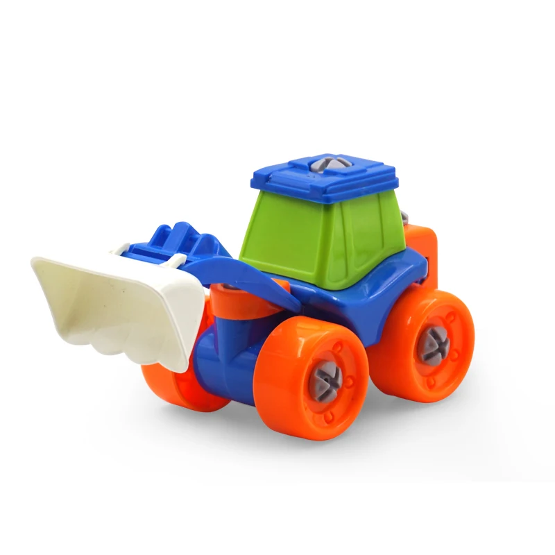 Diy assembly farmer car apart kids educational toys with electric drill or manual rotation table game