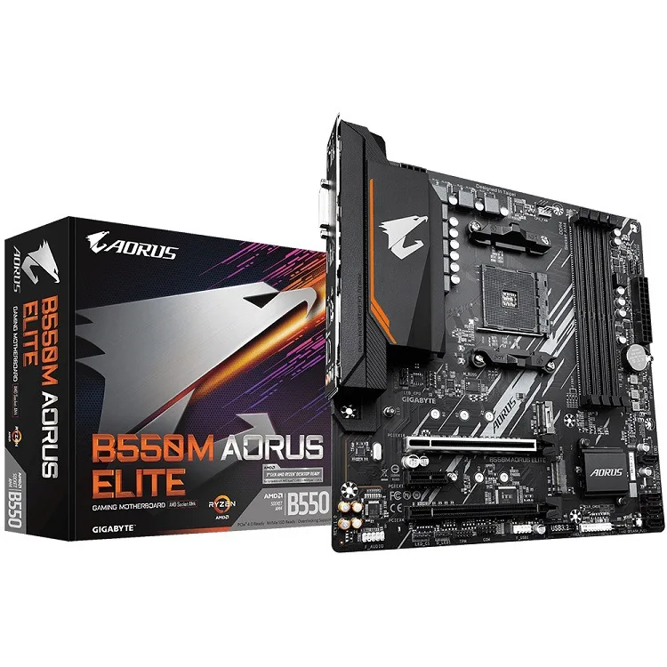 Gigabyte B550M AORUS Элитная материнская плата для настольных ПК набор микросхем процессор DDR4 RAM SATA интерфейс LGA разъем AMD 5600 г/5700 г процессоры M-ATX