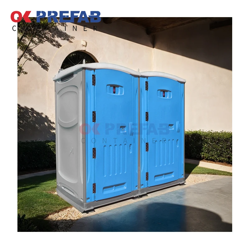 Multifunctional Prefab Simple Travel Public Hdpe Portable Odorless Construction Squatting Sitting Toilet And Bath With Foot Pump