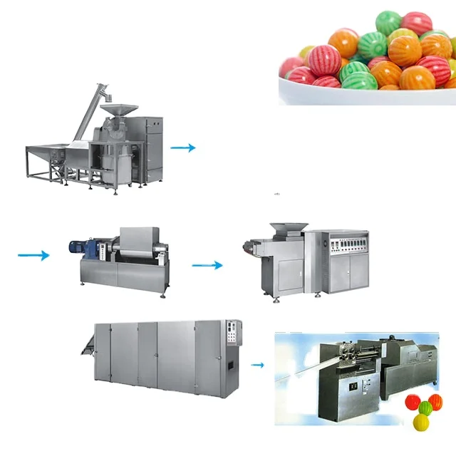 Full automatic Colorful Chewing Bubble Gum Balls candy making machine for sweets factory