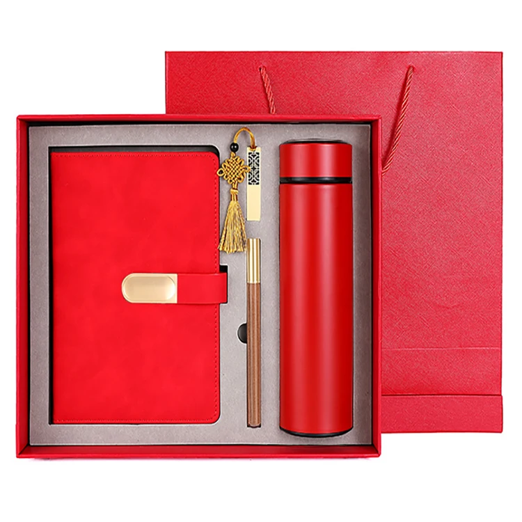 electric vacuum cup gift notebook business dairy notebook gift set brass pen rest souvenirs promotional usb flash drive