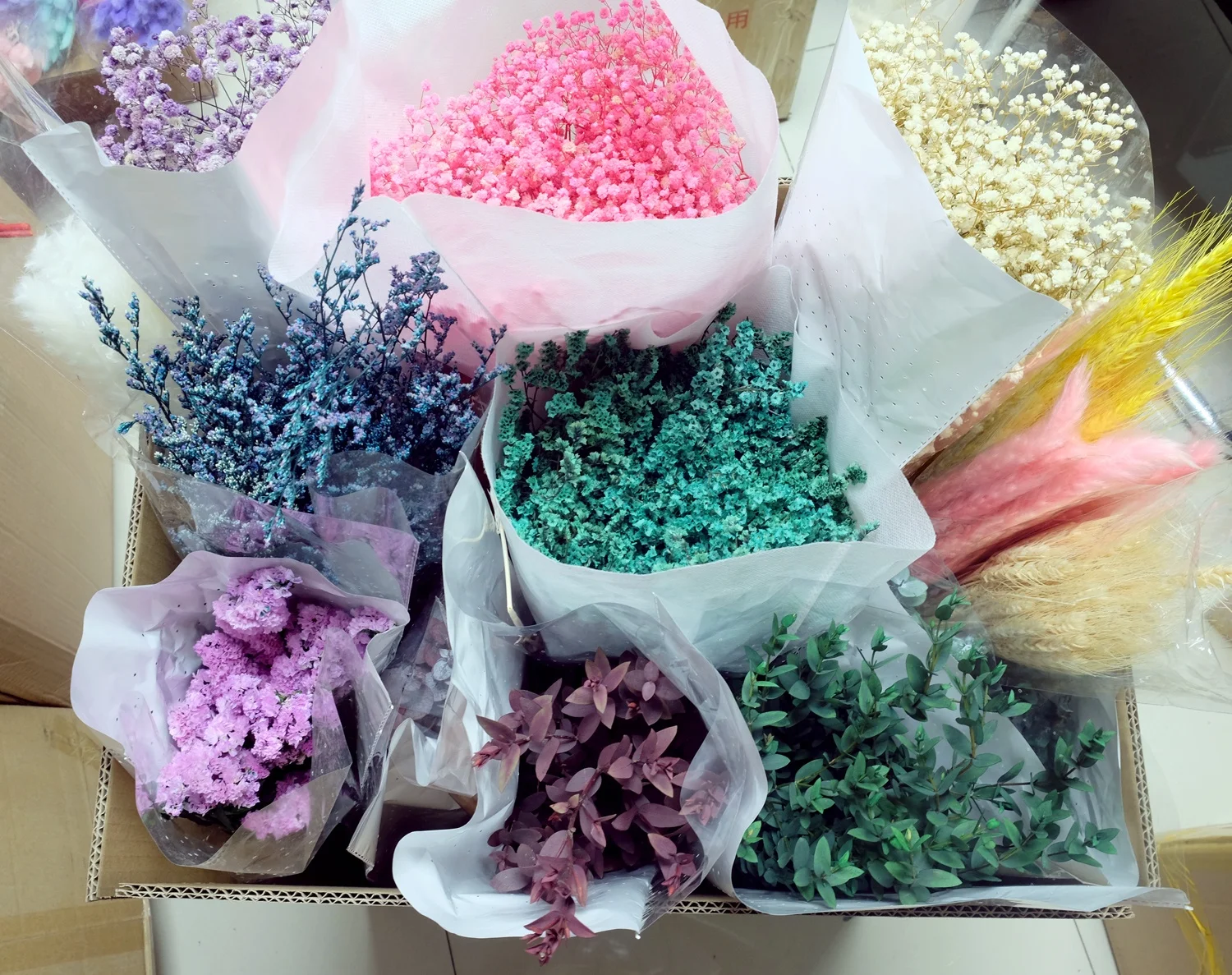 Wedding Bouquet Decor Christmas Wreath DIY Ball Flower Dried Craspedia Yellow Billy Balls Dried Flowers