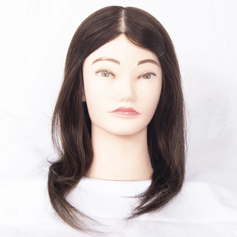 
Hot selling high quality human hair training head salon supplies mannequin training head 