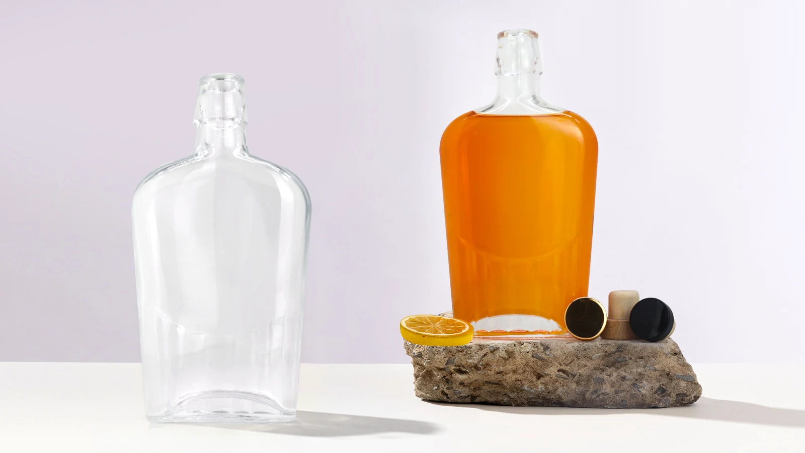 Best hot selling  Whiskey Decanter Vodka Bottle wholesale bourbon whiskey glass bottle