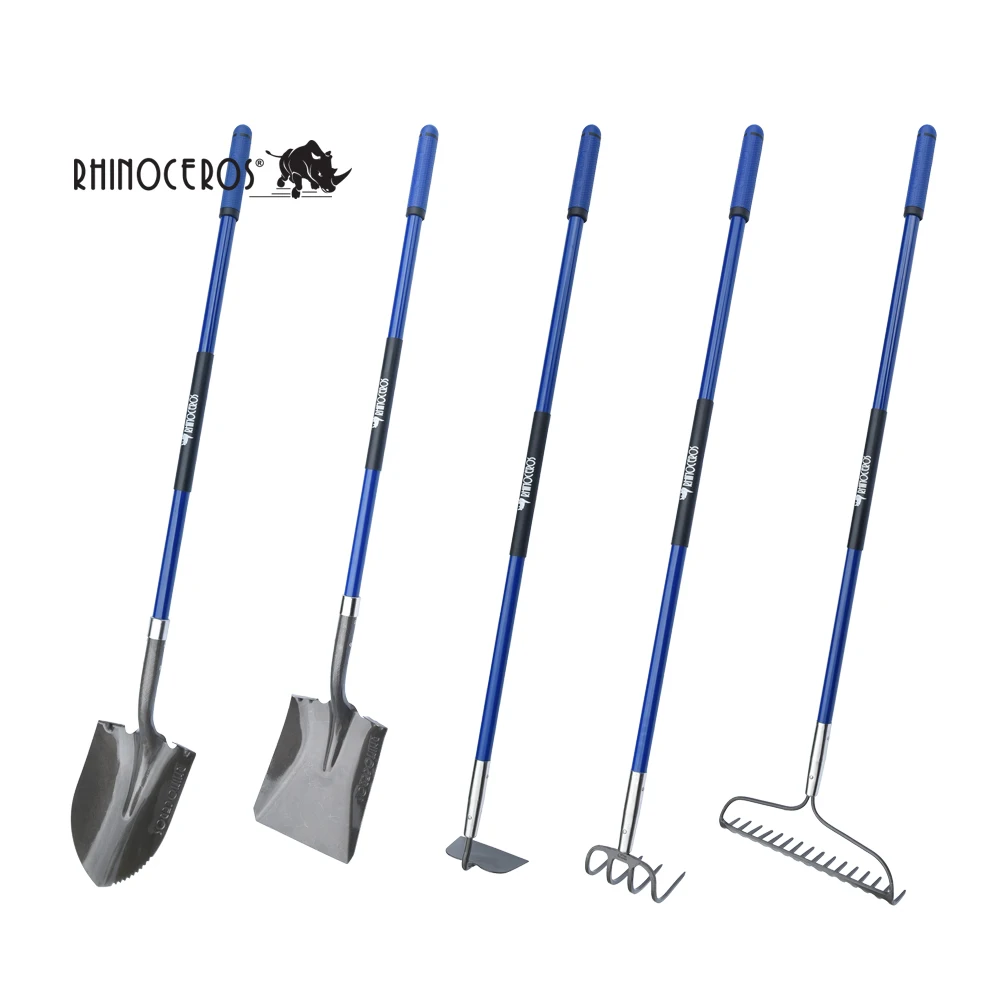 High Quality Long Fiberglass Handle Shovel Spade Fork Rake Cultivators Garden Tools
