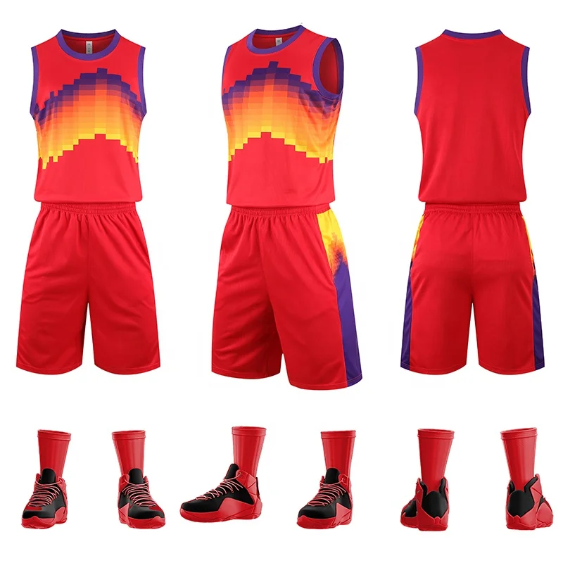 Custom logo mens kids sublimation sportswear Dress basketball jersey quick dry mesh basketball suit