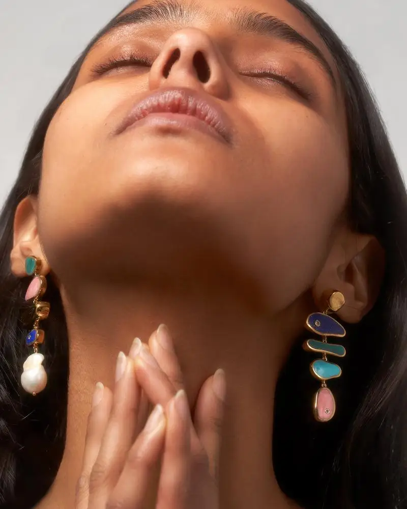 Baroque Freshwater Pearl Drop Earrings for Women Trendy Enamel Large Statement Hanging Earrings Wedding Jewelry Female