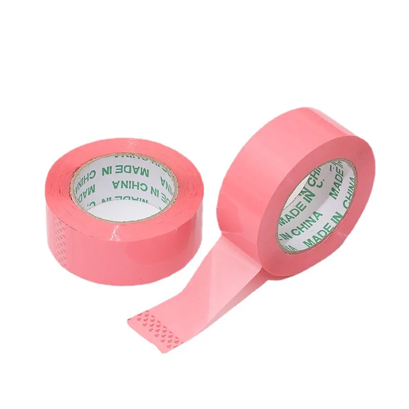 Shipping Packing Tape Eco-friendly Single Side Customized OEM Colored Pink Waterproof Acrylic Bopp Carton Sealing Tape 100m