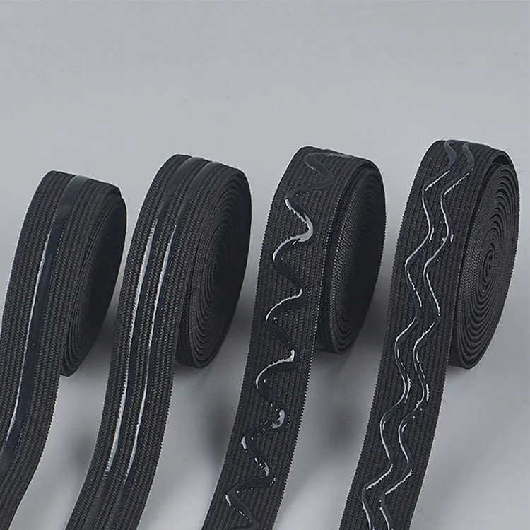 High quality anti-slip waving good price stretchy silicone elastic bands tape silicon elastic band 20mm for underwear