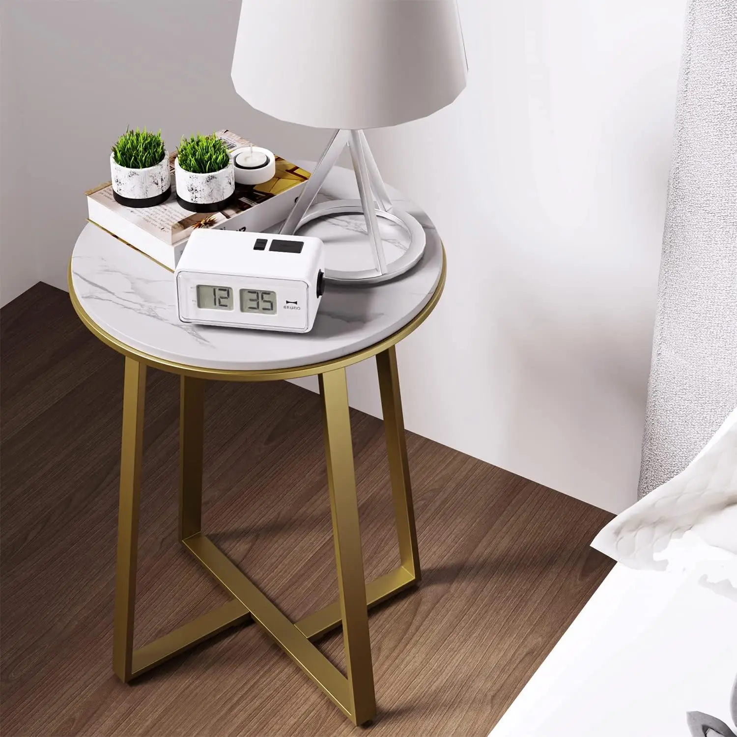 Space saving home decoration black round small coffee table modern living room furniture side table