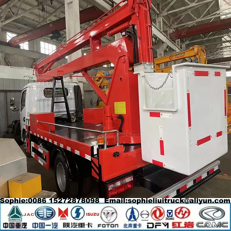 HOWO 4x2 RHD 24M Aerial Ladder Truck Aerial Working Truck Window Wall Cleaning Truck Traffic Light Maintenance Manufacturer