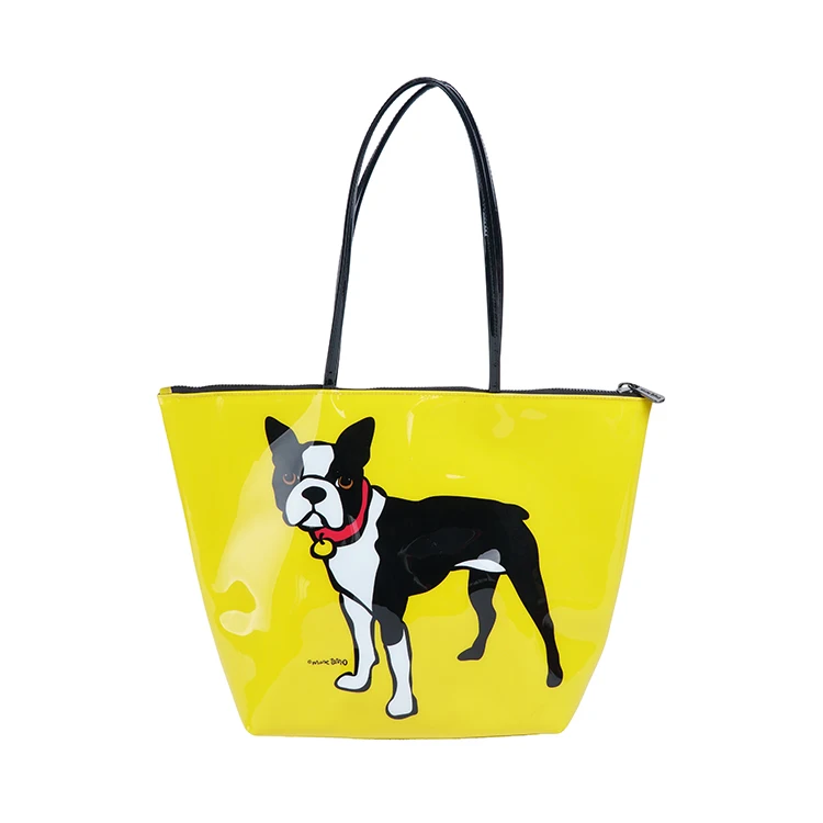 Wholesale factory animal design vinyl pvc women luxury pvc shopping bags with zipper