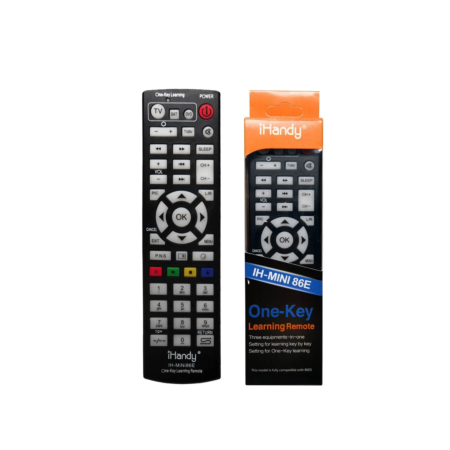 ihandy MINI86E learning code remote control learn from tv dvd sat set up box device ir remote control can be customized