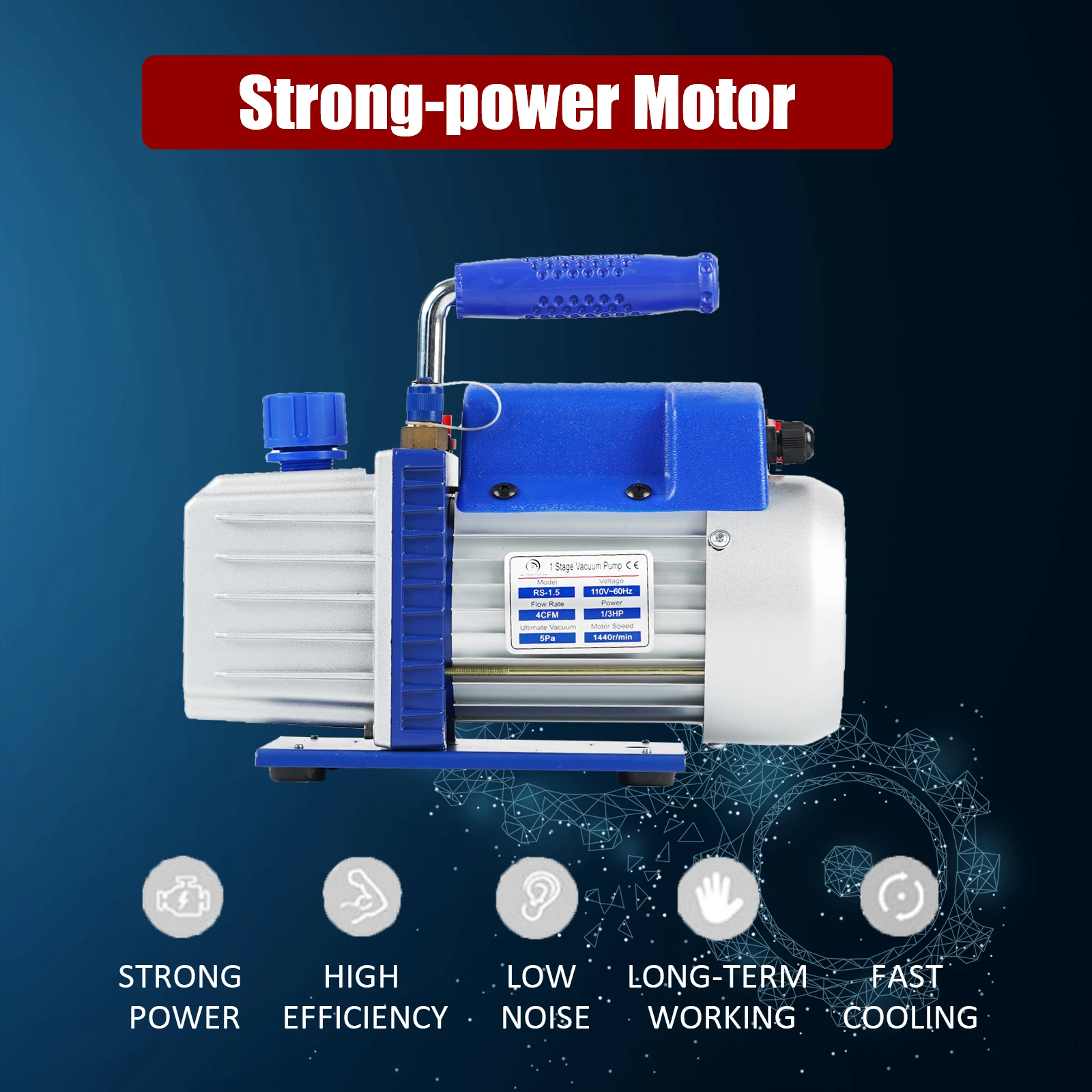P PBAUTOS single stage vacuum pump 4 cfm 1/3HP 110V60HZ  Hvac Vacuum Pump