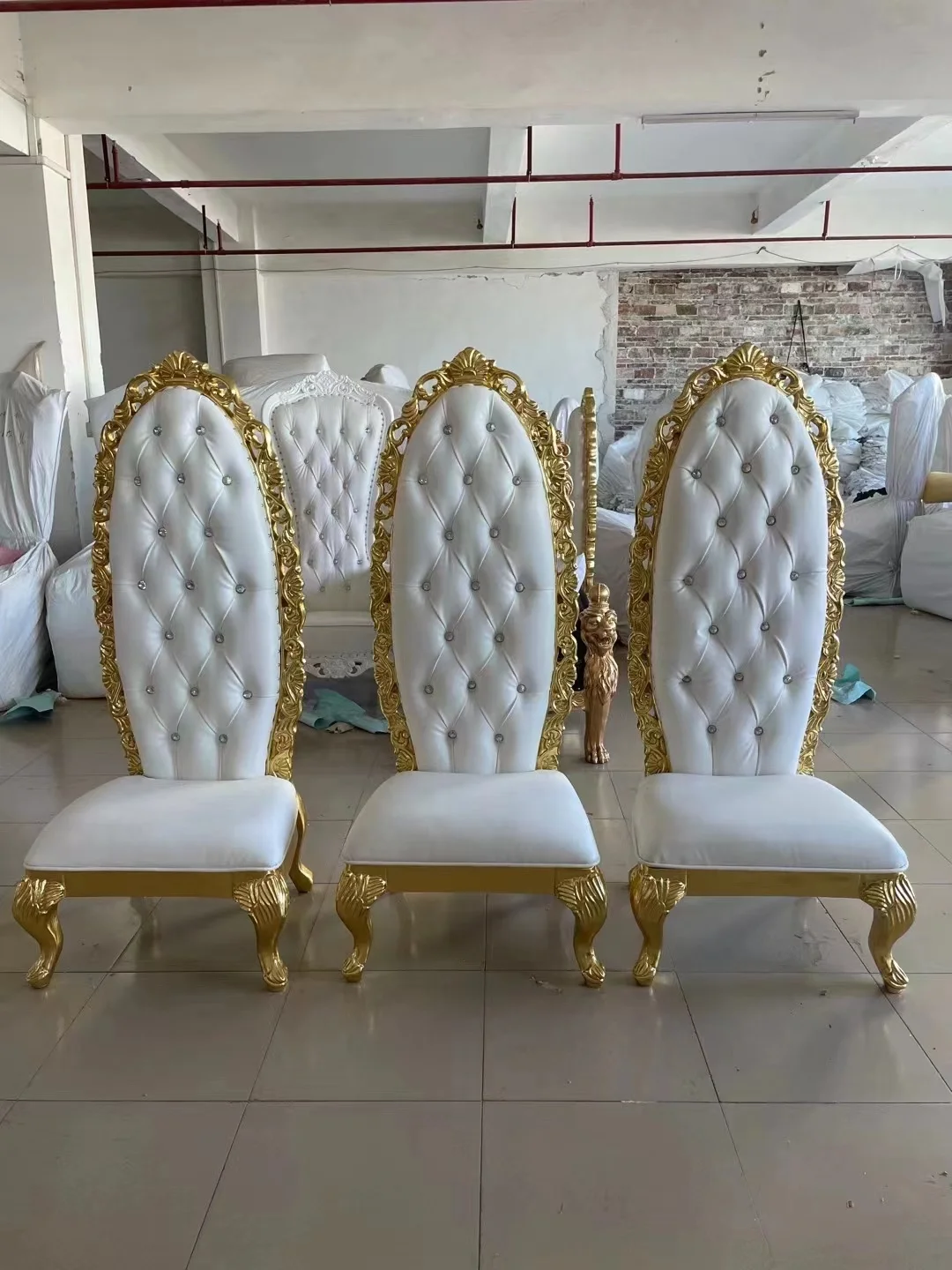 Wedding HIgh Back Bride and Groom Throne Chair For Sale