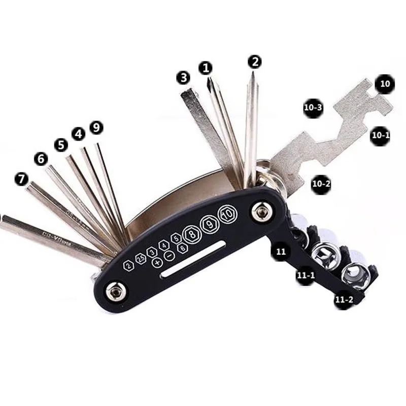 Manufacturer Professional 16 in 1 Bicycle Tire Repair Tool Set Wholesale Shop Tools with Hex Spoke
