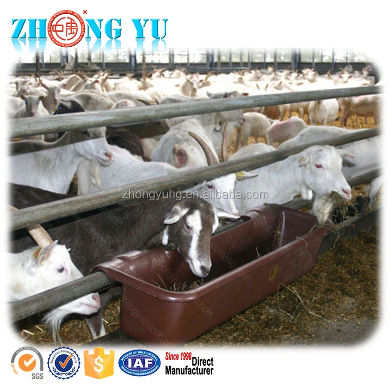 52 QT  large plastic horse feeding trough water tub livestock stable water trough cow sheep goat calf cattle hook over feeder